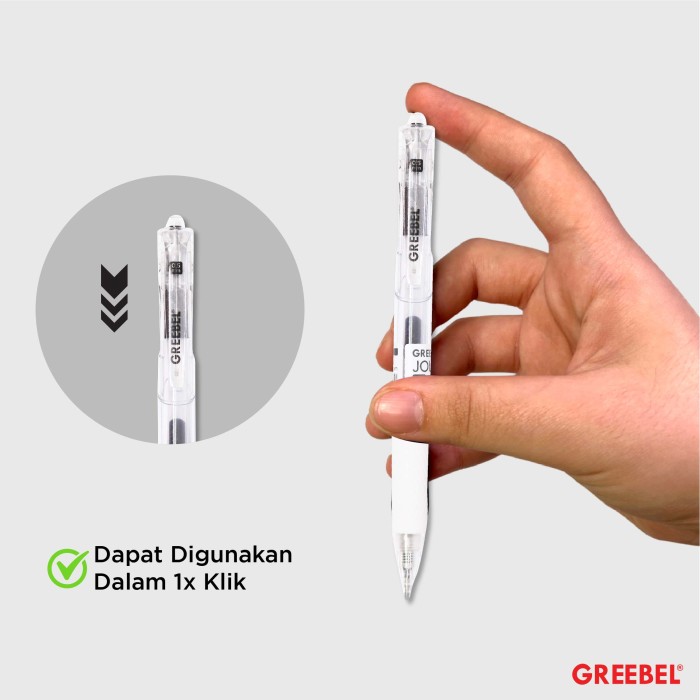 Pulpen Greebel / Greebel Gel Pen GP-514 JOURNAL 0.5MM Hitam / Ballpoint  