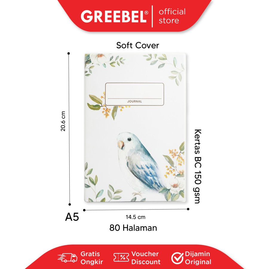 Greebel Note Book 8080 A5C 44 Ukuran A5 / Buku Agenda Notebook / Buku Catatan