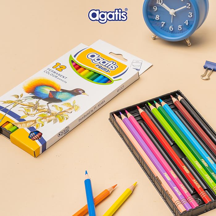 Pensil Warna Agatis Color Pencil GPH-C-1201 Prime Wood Permanent / 12 Warna  