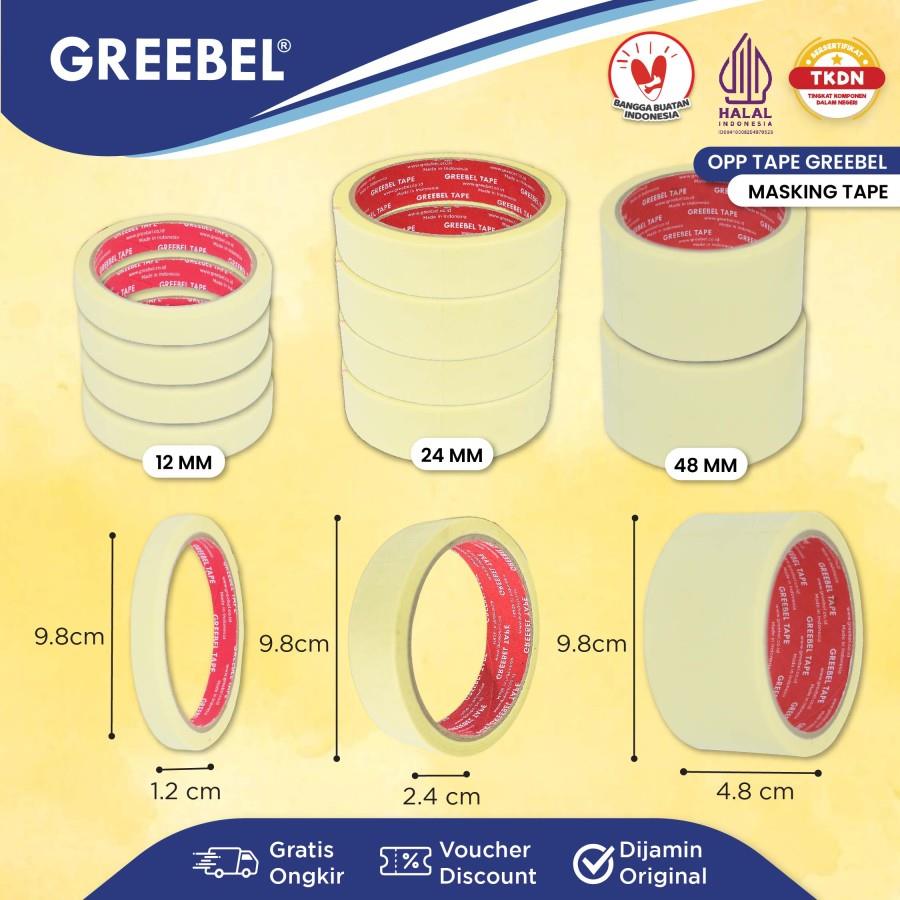 Lakban Kertas Greebel / Greebel Masking Tape 12mm - 24mm - 48mm