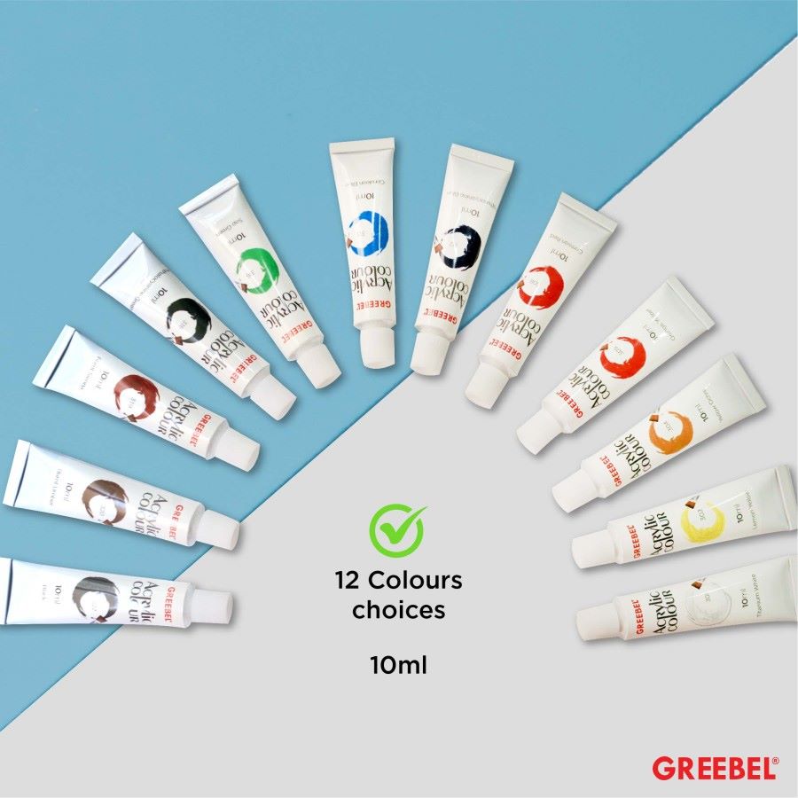 Cat Akrilik Greebel Acrylic Paint 10ML Isi 12 Warna / Cat Lukis