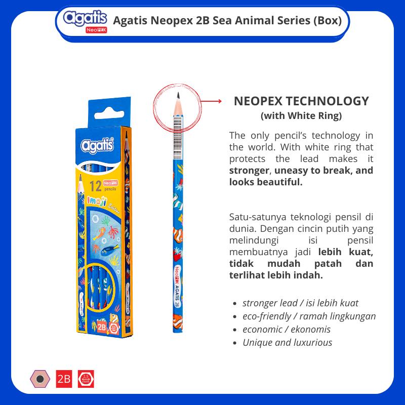 Pensil / Agatis Pencil 2B NH-2BW5 Neopex Graphite Hexagonal [1 PACK]  