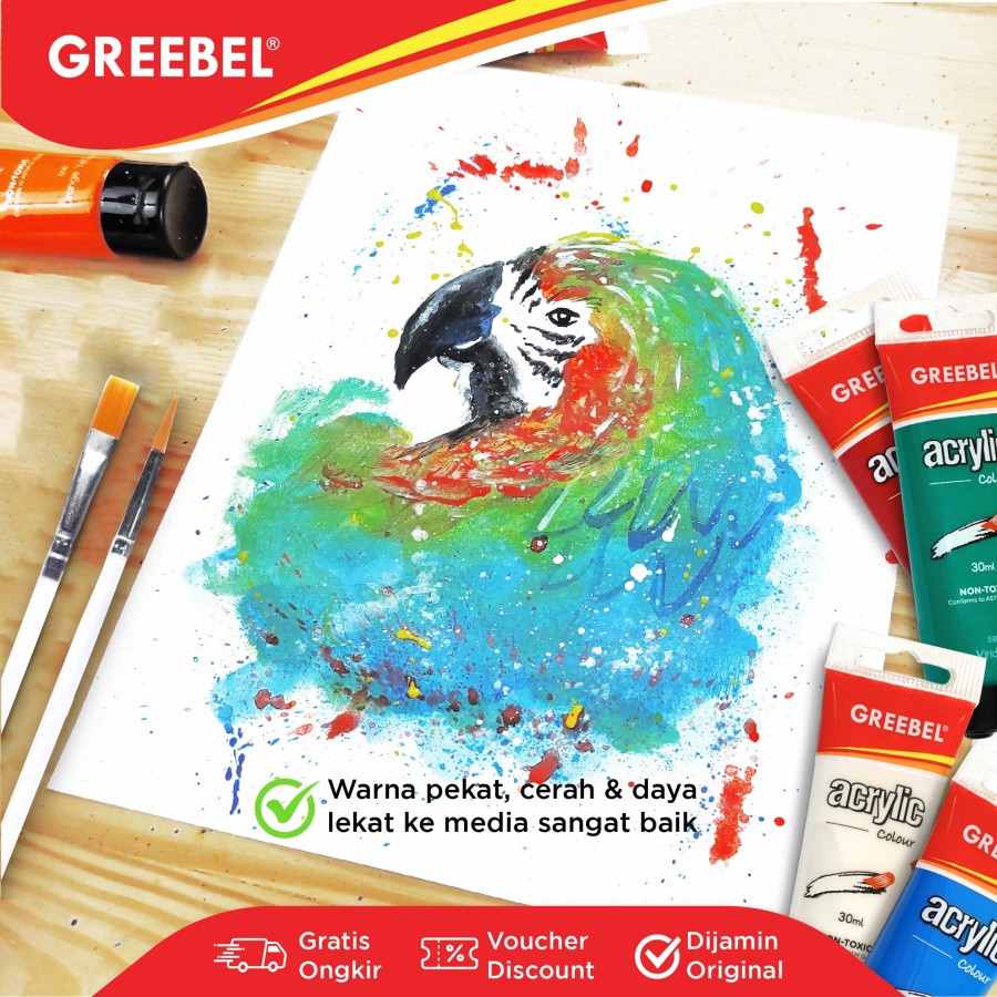 Cat Akrilik Greebel Acrylic Paint 30ML Tube / Cat Acrylic Greebel / Cat Lukis Akrilik