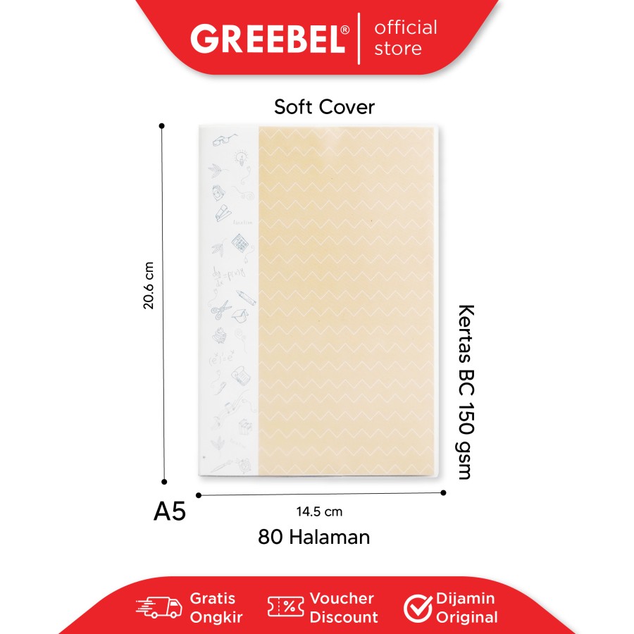 Greebel Note Book 8080 A5O 39 Ukuran A5 / Buku Agenda Notebook / Buku Catatan