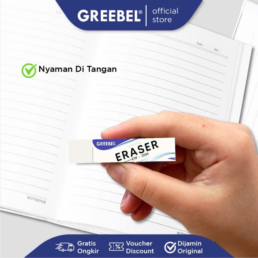 Penghapus Greebel / Greebel Eraser EW-30 Putih / Hapusan Pensil White