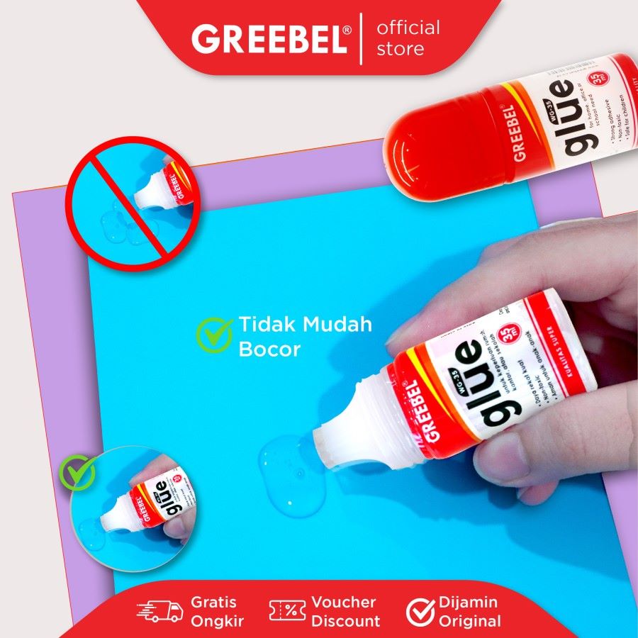 Lem Kertas / Greebel Water Glue 35ML / Lem Cair  