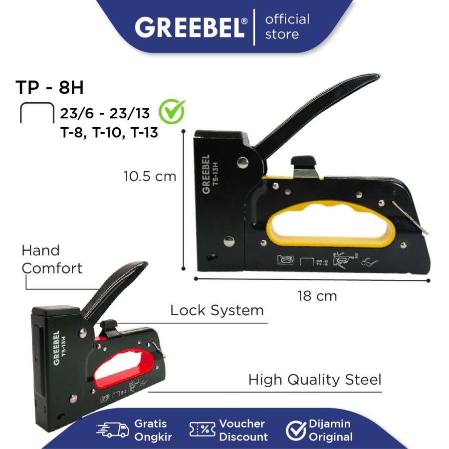 Greebel Guntacker TS-13H / Gun Tacker / Staples Tembak / Stapler Tembak