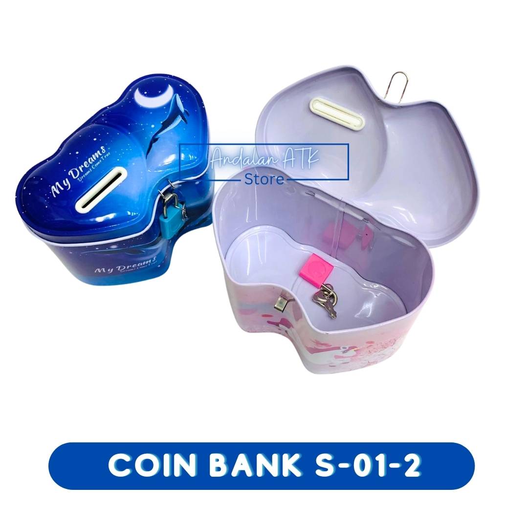 Coin Bank / Celengan Anak Kunci Gembok Bentuk Love 2 S-01 Xiaolingjing  