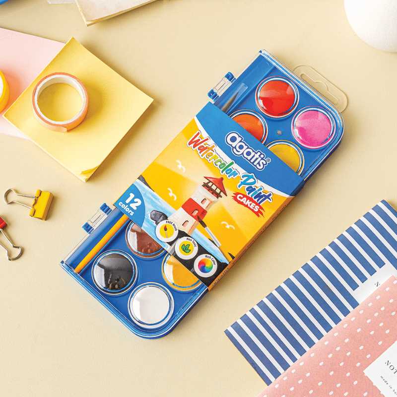 Cat Air Agatis Watercolor Paint Eco 12 Color PC-C-1201 / 12 Warna  