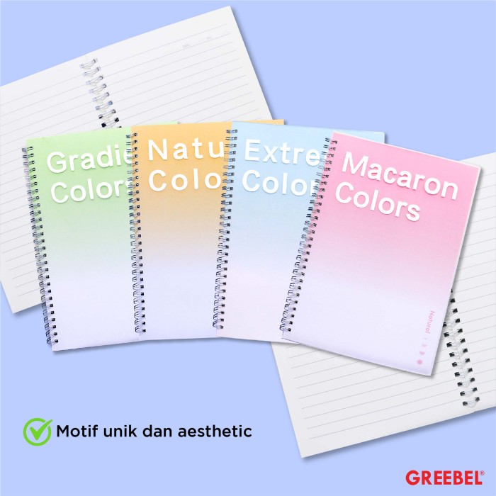 Greebel Ring Book 8060 A5 PP-5 Ukuran A5 / Buku Agenda Notebook / Buku Catatan  