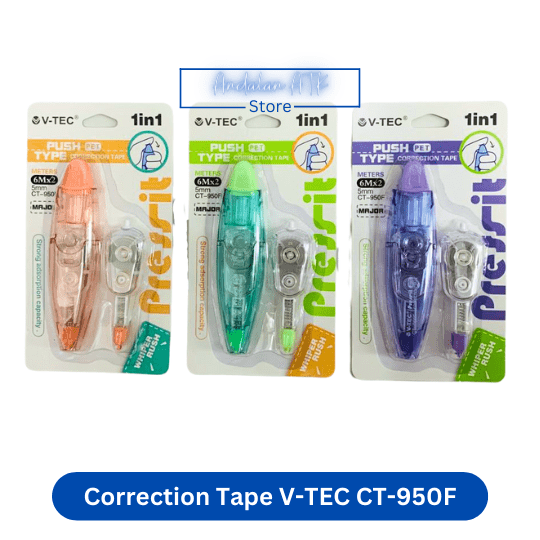 Tip Ex Kertas / Correction Tape V-TEC CT-950F [Isi 2] Tipex  