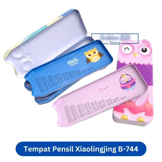 Tempat Pensil Anak Xiaolingjing B-744 Owl Kaleng / Kotak Pensil / Pencil Case
