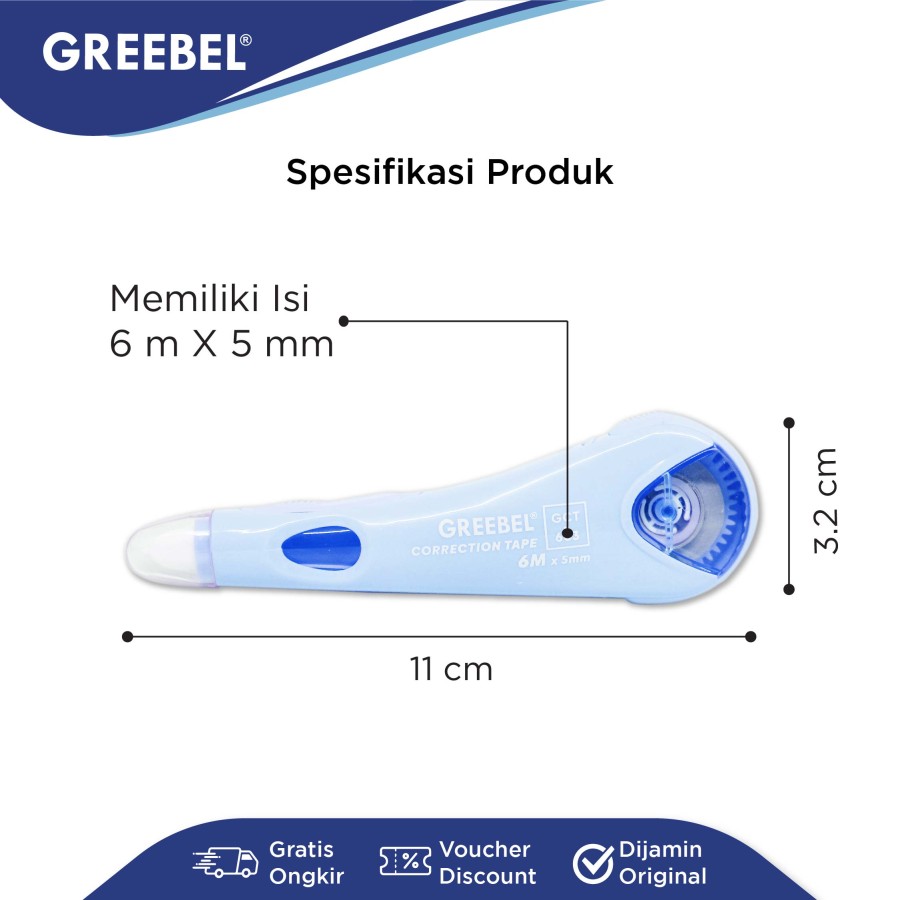 Tip Ex Kertas / Greebel Correction Tape GCT-603