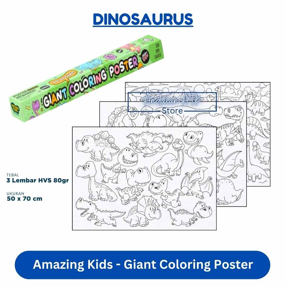 Amazing Kids Giant Coloring Poster Mewarnai / Lembar Mewarnai  