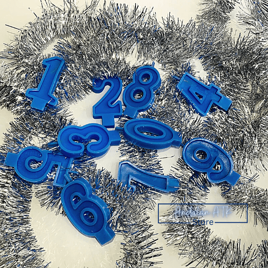 Lilin Ulang Tahun / Lilin Angka 0-9 Warna Biru  