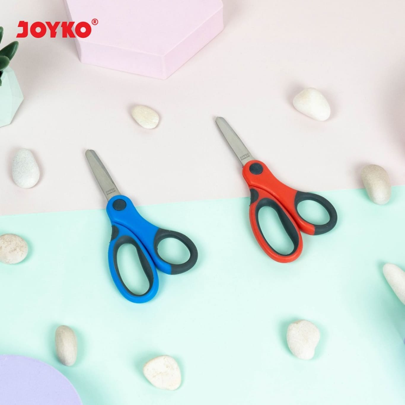 Gunting Joyko Scissor SC-12 Elastic Handle Stainless Soft Grip / Handel Karet  