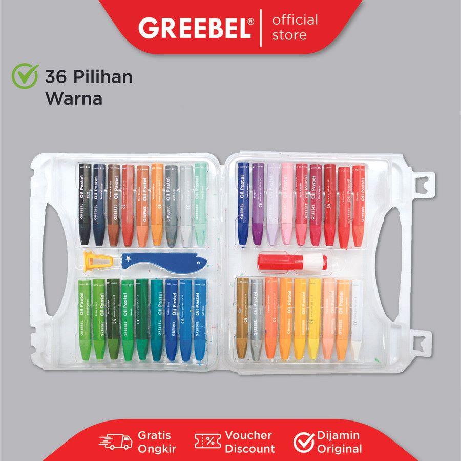 Greebel Oil Pastel PP-36C 36 Warna / Crayon / Krayon Greebel