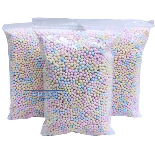 Foam Butir Prakarya Putih dan Rainbow / Gabus Bulat