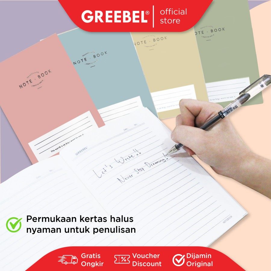 Greebel Note Book 8080 A50 14 Ukuran A5 / Buku Agenda Notebook / Buku Catatan