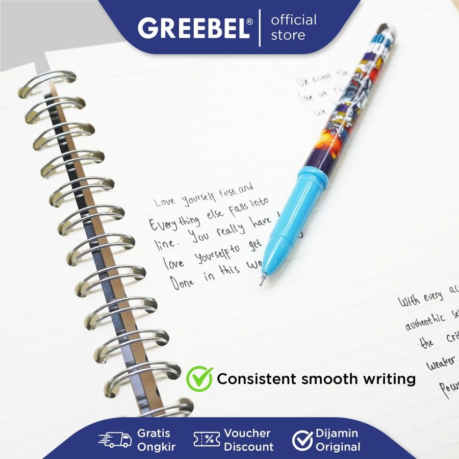 Pulpen Greebel / Parko Gel Pen GP-004 0.5MM Hitam Robot / Ballpoint  