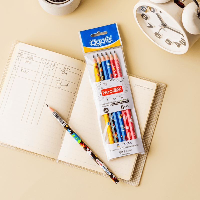Pensil / Agatis Neopex Graphite Pensil Set isi 6 GNH-2BWM-6001  