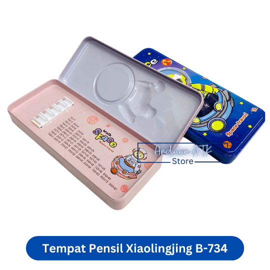 Tempat Pensil Anak Xiaolingjing B-734 Walk Space Kaleng / Kotak Pensil / Pencil Case  
