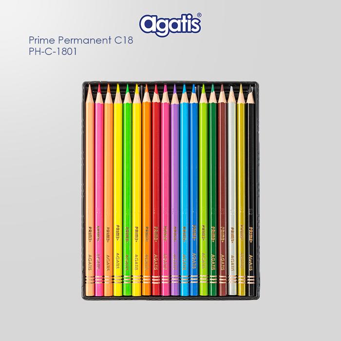 Pensil Warna Agatis Color Pencil GPH-C-1801 Prime Wood Permanent / 18 Warna  
