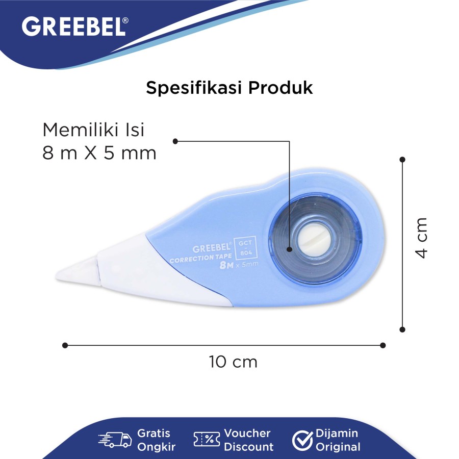 Tip Ex Kertas / Greebel Correction Tape GCT-804