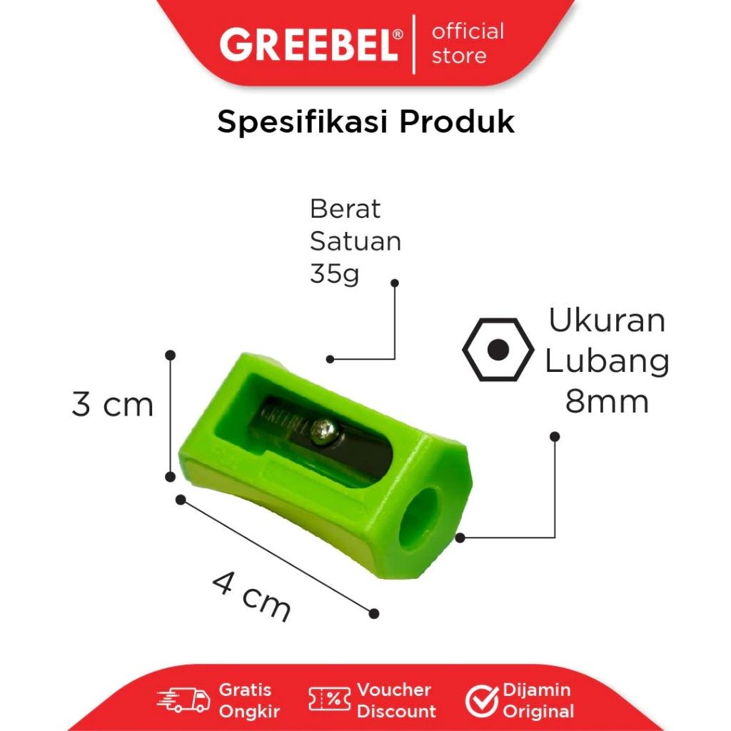 Serutan Pensil / Rautan Pensil Greebel Sharpener GB-115 / Pencil Sharpener  