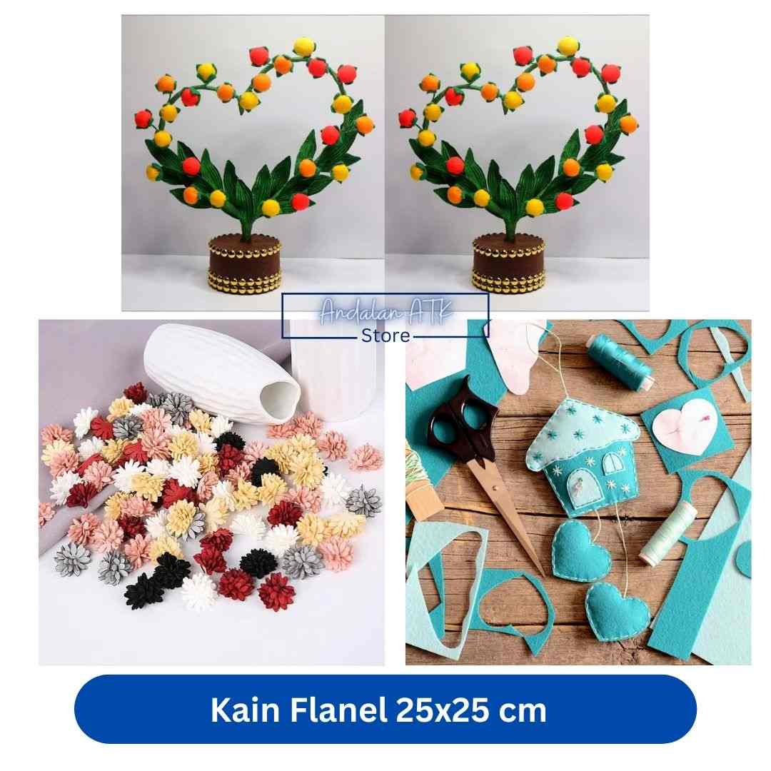 Kain Flanel Potongan 25x25cm [PILIH WARNA HARAP CHAT WA]  