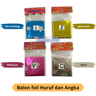 Balon Foil / Balon Huruf dan Angka / Balon Ulang Tahun  