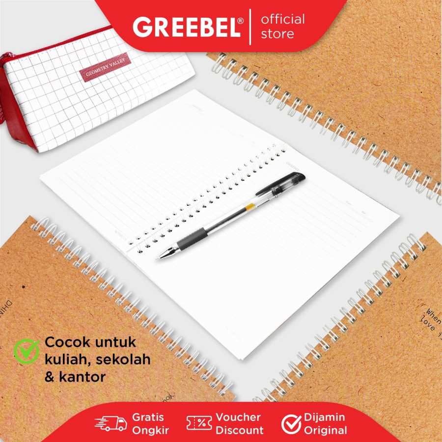 Greebel Ring Book 8064 A5O 37 Ukuran A5 / Buku Agenda Notebook / Buku Catatan