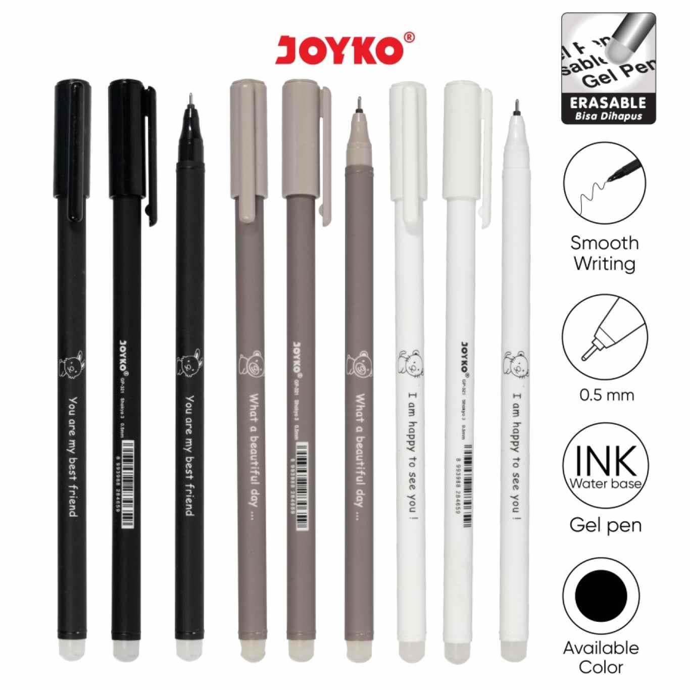 Pulpen Gel Joyko GP-321 Erasable Bisa Dihapus 0.5mm  