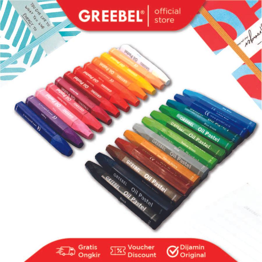 Greebel Oil Pastel PP-24C 24 Warna / Crayon / Krayon Greebel