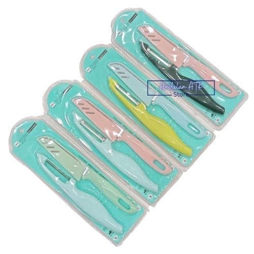 Pisau Dapur Pemotong Buah Stainless Steel Alat Pengupas Buah Sayur Set