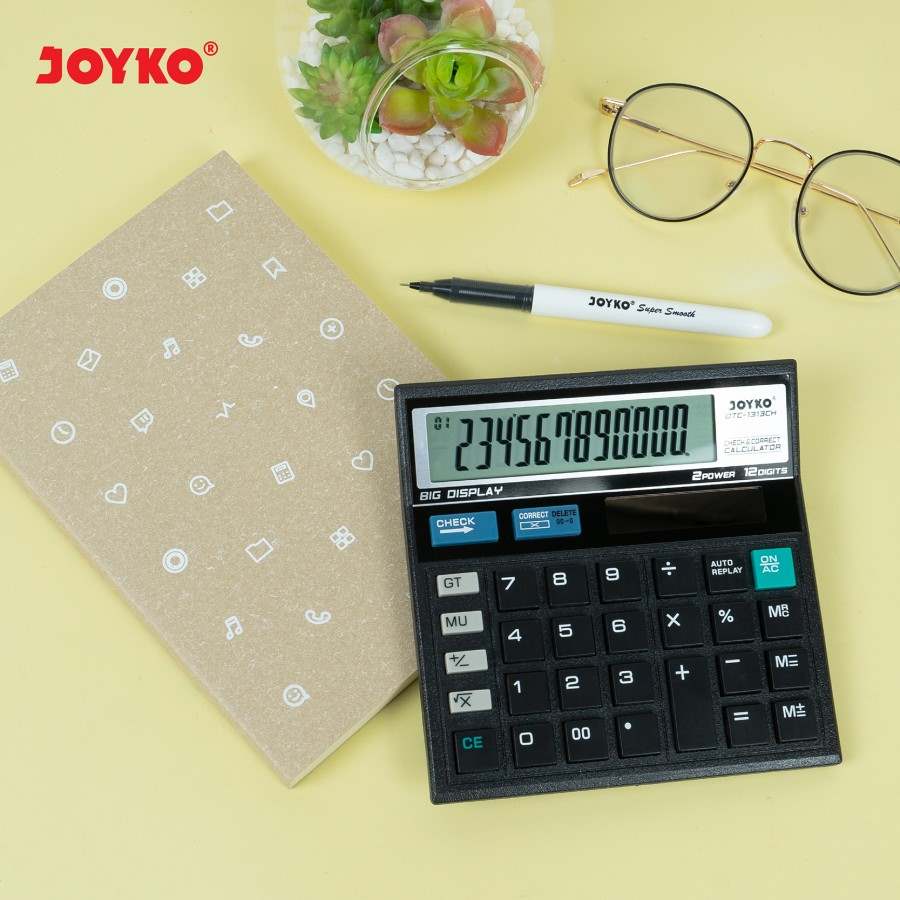 Kalkulator Joyko / Calculator Tipe DTC-1313CH / 12 Digit Dual Power  