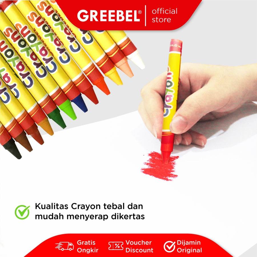 Oil Pastel Greebel Wax Crayon 12C 12 Warna / Crayon / Krayon Greebel  