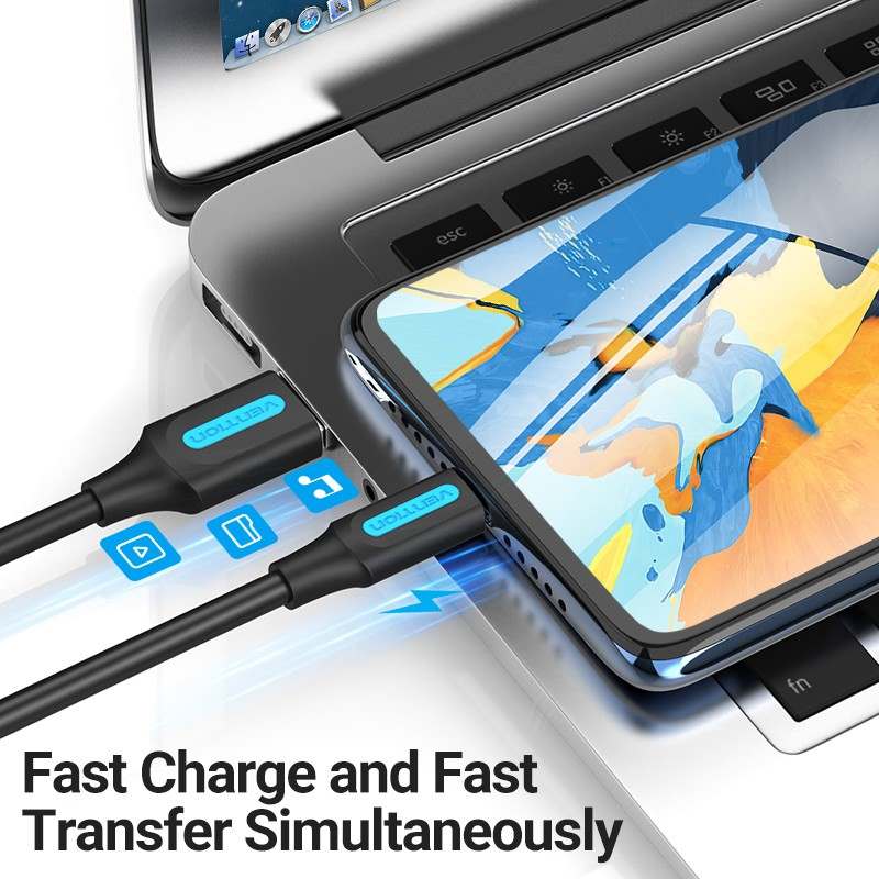 Vention - Kabel USB 2.0 A Male to Macro - B Male 3A 1.5M Black dan 1M Blue COL / Kabel Data  