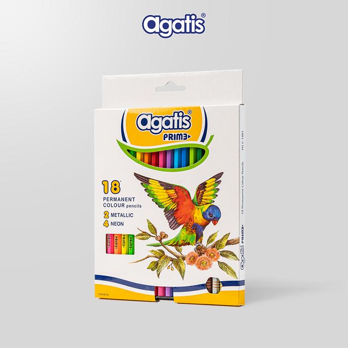Pensil Warna Agatis Color Pencil GPH-C-1801 Prime Wood Permanent / 18 Warna  