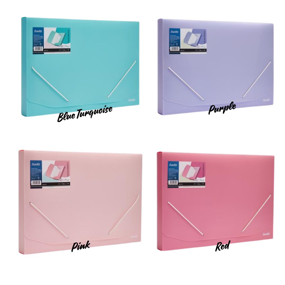 Bantex Foldable File Box BF5101 Warna Pastel / Carry File / Map Plastik