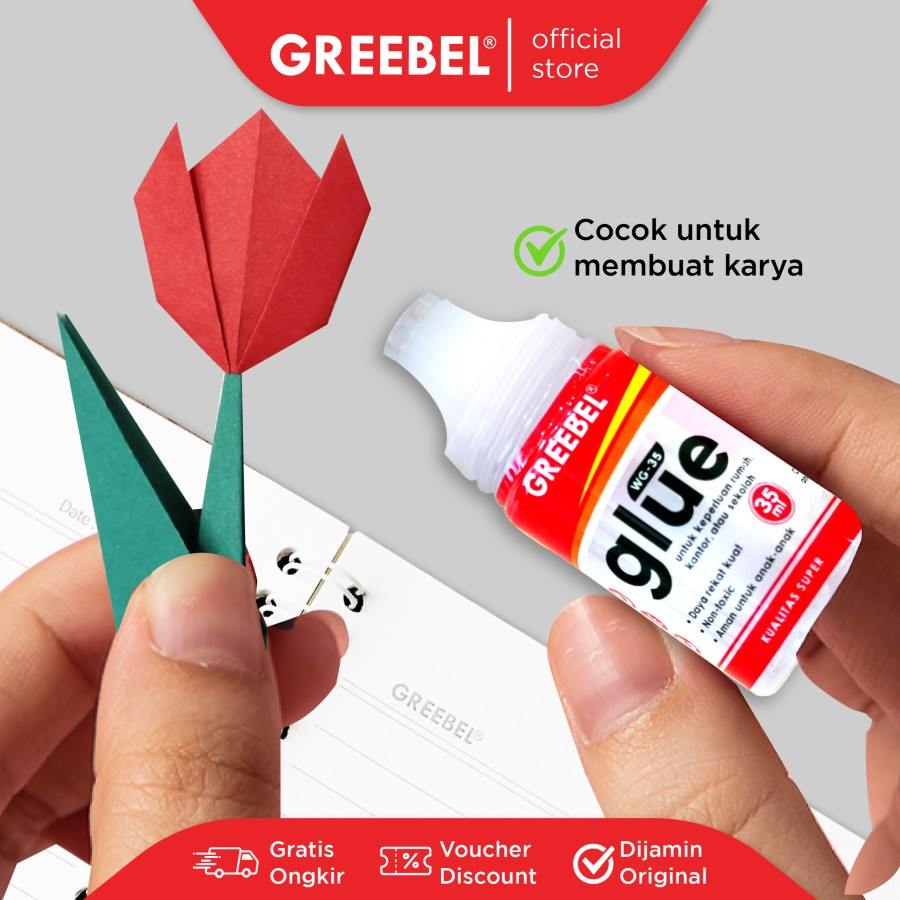 Lem Kertas / Greebel Water Glue 35ML / Lem Cair  