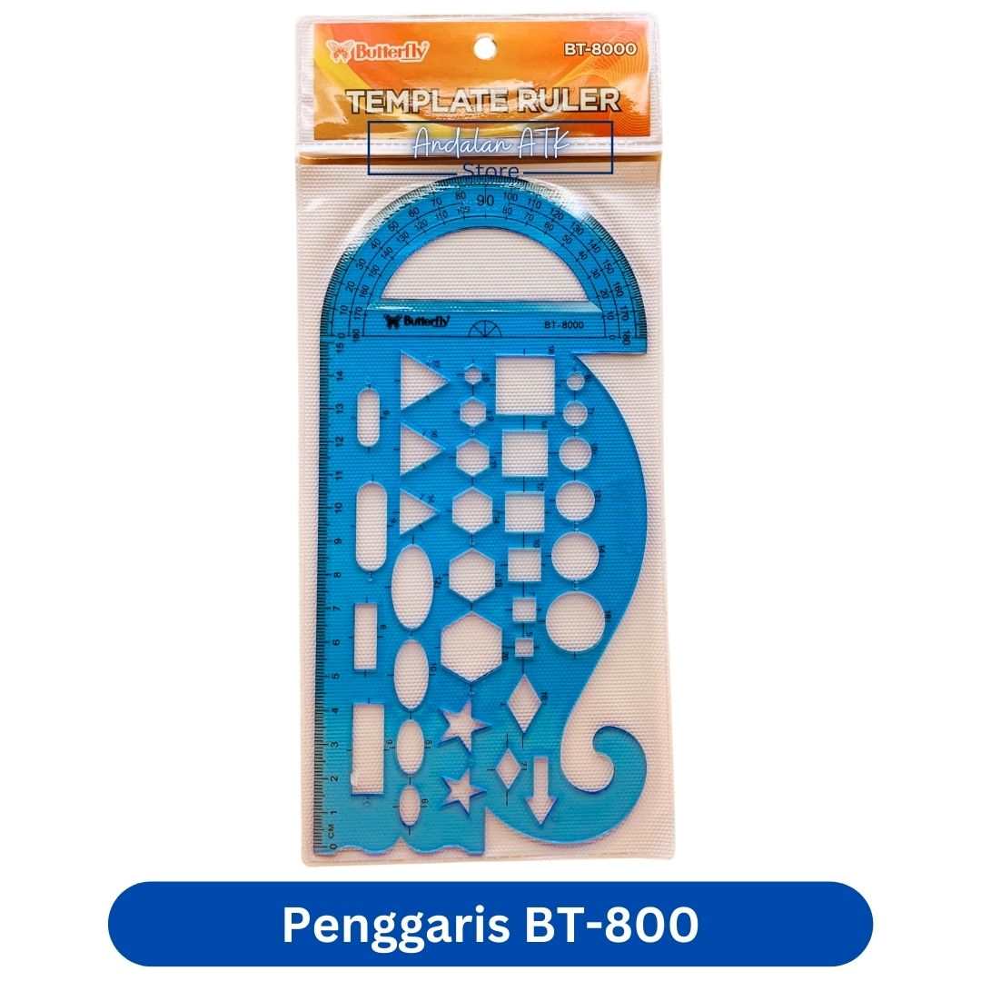 Penggaris Template Butterfly BT-8000 / Penggaris Sablon  
