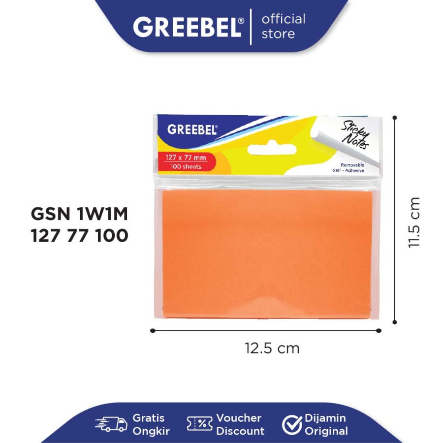 Sticky Note Greebel GSN 1W1M 127 77 100 / Post It / Index Memo  