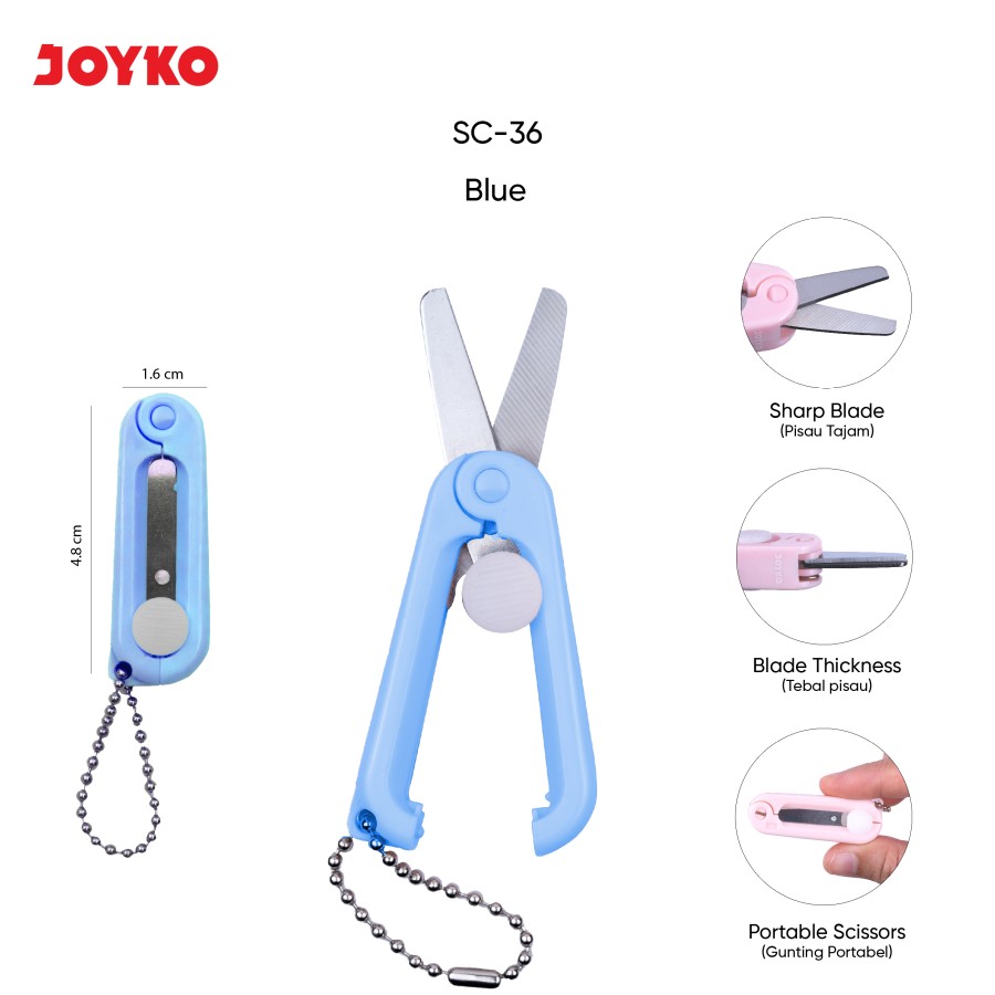 Gunting Mini Kecil Portable Scissors Joyko SC-36