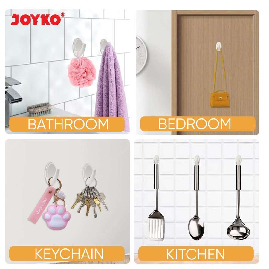 Gantungan Tempel Adhesive Hook Dinding Perekat Joyko ADHK-3070 [SET ISI 6]  