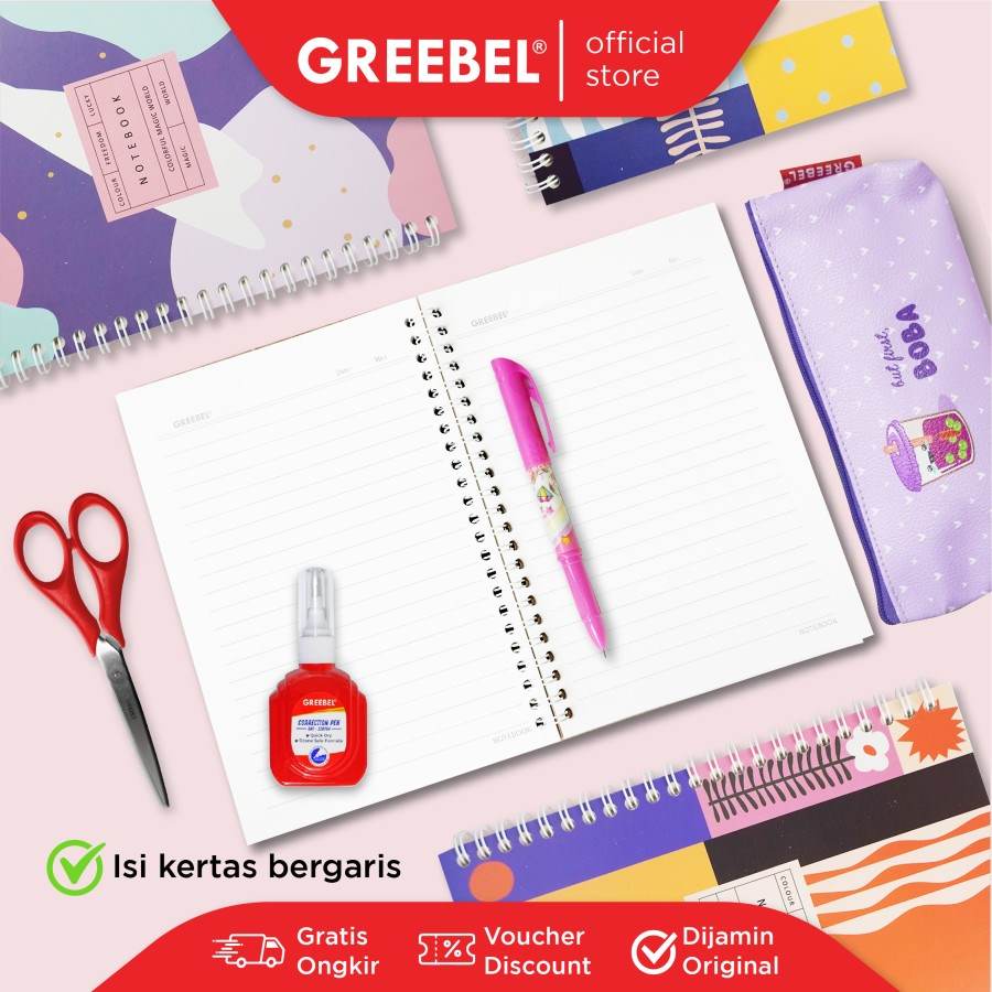 Greebel Ring Book 8064 A5O 28 Ukuran A5 / Buku Agenda Notebook / Buku Catatan