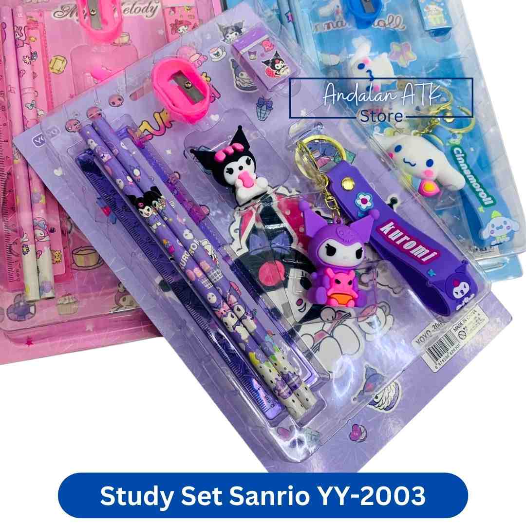 Study Set Alat Tulis Yoyo Sanrio YY-2003 / Kuromi, Cinnamoroll, My Melody  