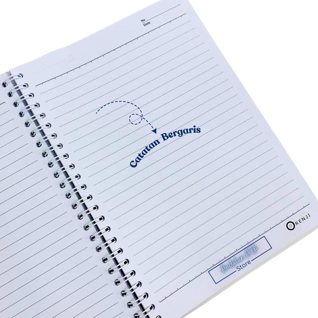 Notebook Orenji Buku Agenda A5 Line Spiral Samping Pastel 60 Lembar/ Buku Catatan Bergaris  