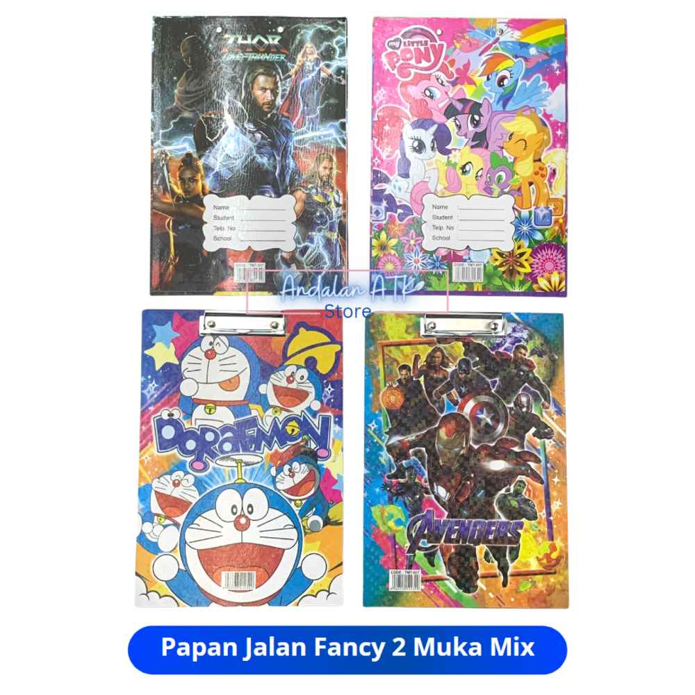 Papan Jalan Fancy 2 muka Ukuran Folio / Clipboard / Papan Ujian