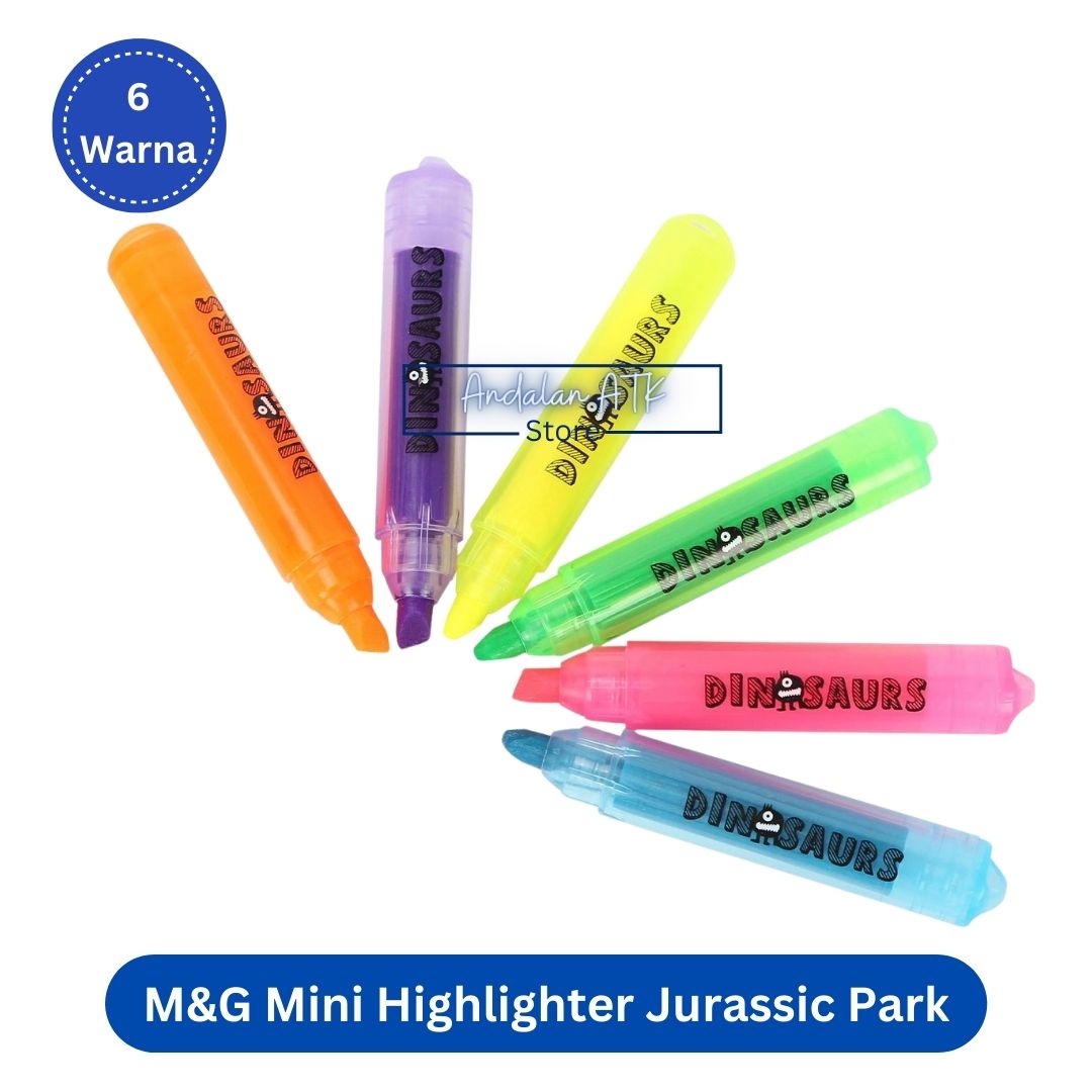 M&G Mini Highlighter Jurassic Park AHM22572 [6 Warna] / Stabilo  